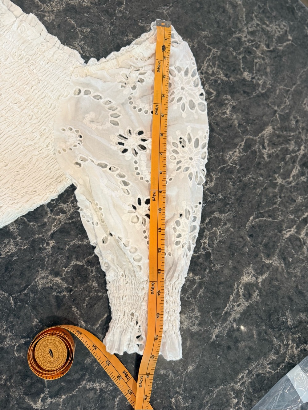 Baltic Born White Ella Eyelet Smocked Midi Dress - Picture 11 of 12